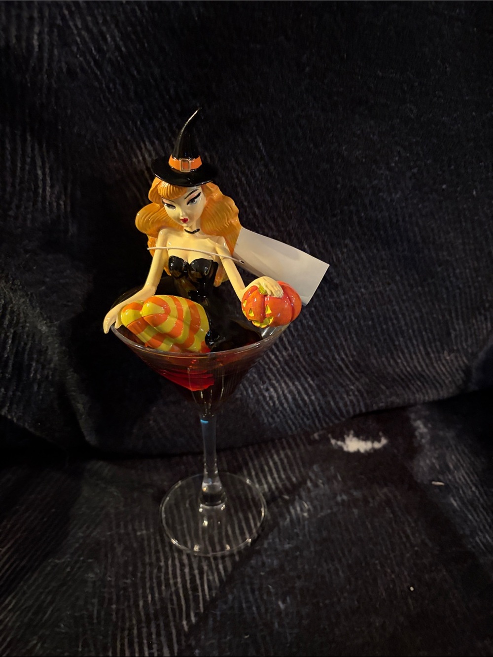 December Diamonds Blonde Martini Witch Decoration